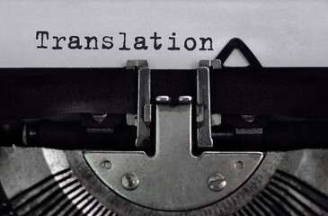 Aufkleber - Text Translation typed on retro typewriter
