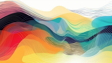 Sticker - Abstract colorful wave background Generative AI