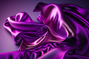 purple satin fabric background. purple silk fabric background. wavy smooth cloth texture. purple rip