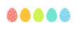 Decorated colorful Easter eggs icons illustration.