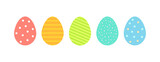 Fototapeta Miasto - Decorated colorful Easter eggs icons illustration.