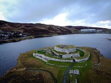 Broch Of Clickimin Neolithic Tower View In Lerwick, Shetland Islands, Scotland