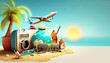 © natalikp - vacation postcard with tourist stuff
