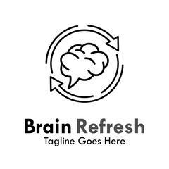 Wall Mural - Brain resfresh logo template illustration