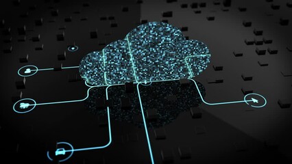 Wall Mural - Cloud computing IOT mobile data network connectivity information technology