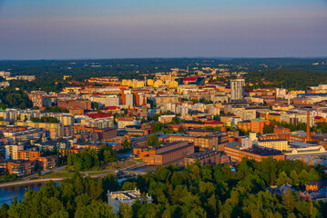 Wall Mural - Panorama view of center of Finnish town Tampere