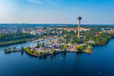 Fototapeta Na drzwi - Panorama view of Särkänniemi amusement park in Tampere, Finland