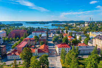 Sticker - Panorama of Finnish town Kuopio