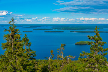 Sticker - Panorama view of archipelago at lake Pielinen at Koli national park in Finland