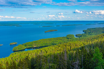 Sticker - Panorama view of archipelago at lake Pielinen at Koli national park in Finland