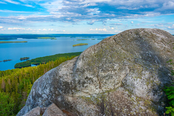 Sticker - Panorama view of archipelago at lake Pielinen at Koli national park in Finland