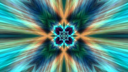 Wall Mural - Abstract loop animation with colorful fractal pattern movements