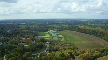 Sticker - Aerial view of sewage treatment lagoons near Georgetown, Kentucky