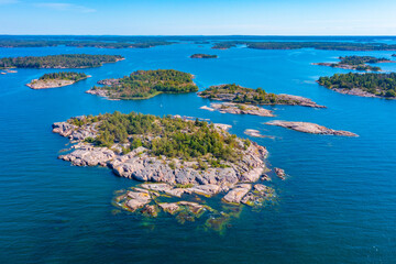 Wall Mural - Rocky islets forming Aland archipelago in Finland