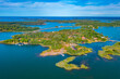 Panorama view of a landscape near Järsö at Aland archipelago in Finland