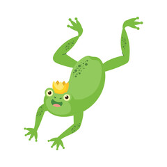 Wall Mural - jumping frog with crown
