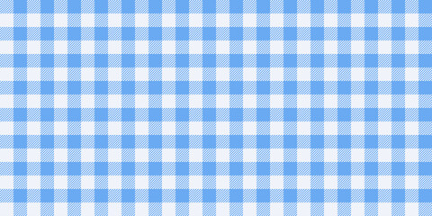 Poster - Gingham seamless pattern. Light blue and white vichy background texture. Checked tweed plaid repeating wallpaper. Fabric design. Vector 