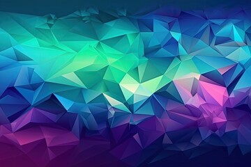 Canvas Print - Illustration of colorful triangles creating an abstract background created with Generative AI technology