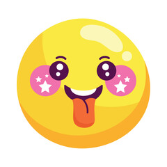 Sticker - Smiling emoji tongue out