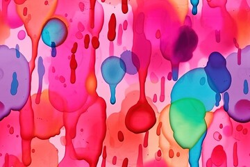 Poster - abstract painting featuring a vibrant blend of colors and unique shapes created with Generative AI technology