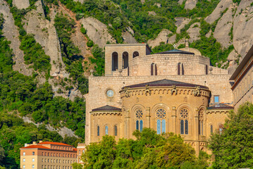 Canvas Print - Santa Maria de Montserrat abbey in Spain