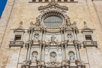 Poster - Cathedral in Spanish town Girona