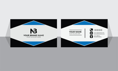 black and blue business card design