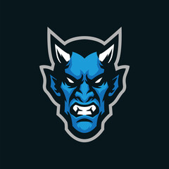 Devils mascot logo design with modern illustration concept style for badge, emblem and tshirt printing. Head devils illustration.