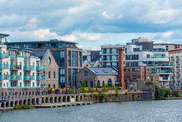 Wall Mural - Riverside of Avon in English town Bristol