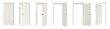 © schab - Set of white doors in various stages of opening, isolated on transparent background. 3D render. Clipping path included.
