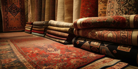 Rugs and carpets background Generative AI