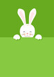 Happy Easter vector illustration on green background. Trendy Easter design with bunny for banner, poster, greeting card.