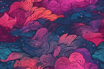 Poster - vibrant and dynamic abstract background with flowing waves and shapes created with Generative AI technology