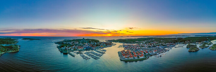 Poster - Sunset view of Swedish town Marstrand