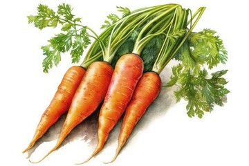 Poster - bunch of fresh carrots arranged in a row created with generative ai technology