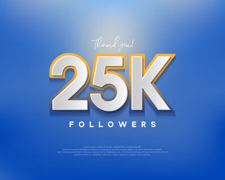 Colorful designs for 25k followers greetings, banners, posters, social media posts.