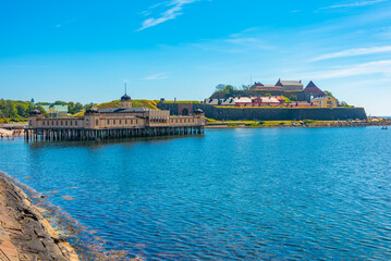 Sticker - Panorama view of Swedish town Varberg