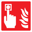 Fire alarm sign red