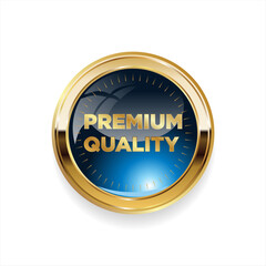 Wall Mural - premium quality golden badge isolated on white background