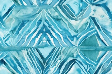 Poster - beautiful blue and white watercolor pattern created with Generative AI technology