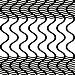 Leinwandbilder - Modern abstract geometric contemporary vector seamless diagonal pattern with simple elements and shapes. Graphic black and white minimalist background.