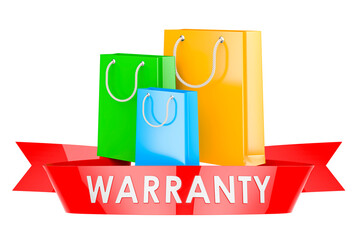 Poster - Shopping bags, warranty concept. 3D rendering