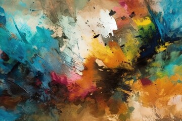 Poster - abstract painting with vibrant and colorful compositions created with Generative AI technology