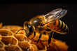 Honey bee in the honeycomb, generative AI