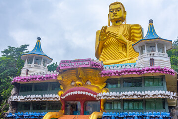 Sticker - View of the golden temple in Sri Lanka