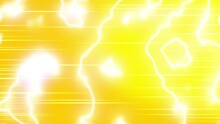 Yellow Plasma Electric Animation Background. 2D Computer Rendering Pattern