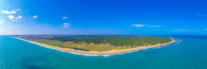 Canvas Print - Aerial view of Moorkkam beach at Sri Lanka