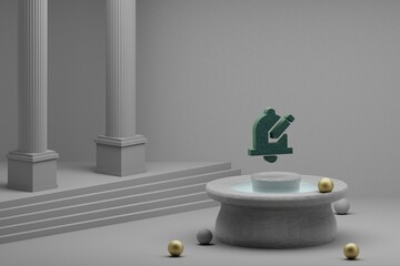 Aufkleber - Beautiful abstract illustrations Green Edit Notifications symbol icon on a fountain and column background. 3d rendering illustration.