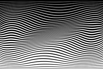 Wall Mural - wavy lines pattern with 3d illusion and twisting movement effect.