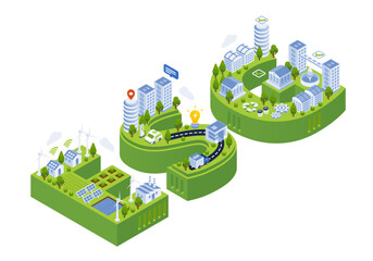 ESG Sustainability Environmental Isometric Illustration